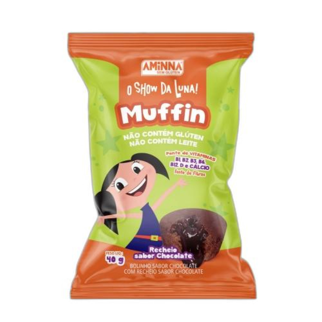 Detalhes do produto Muffin Show Da Luna 40Gr Aminna Chocolate