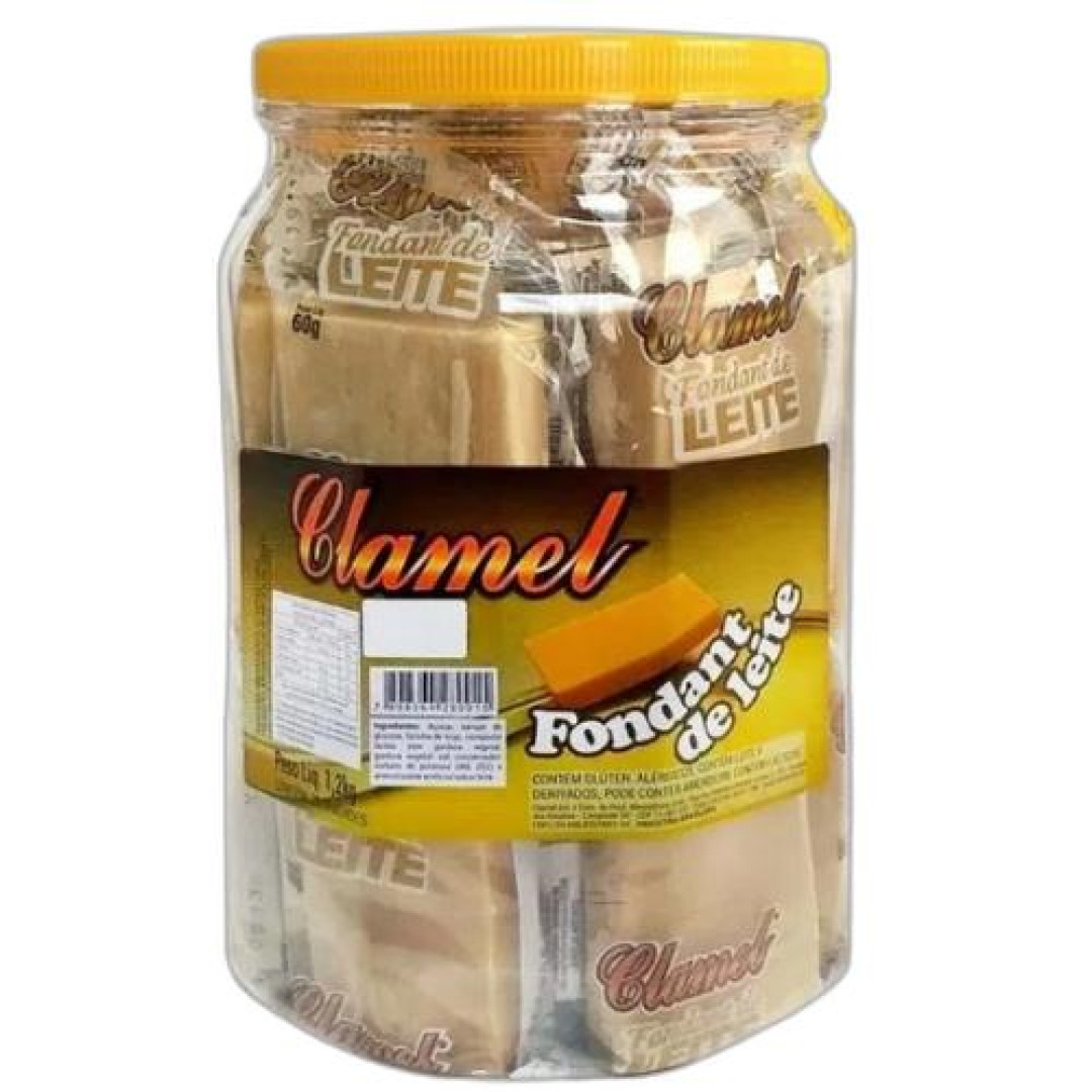 Detalhes do produto Fondant Leite Embr Pt 20X60Gr Clamel .