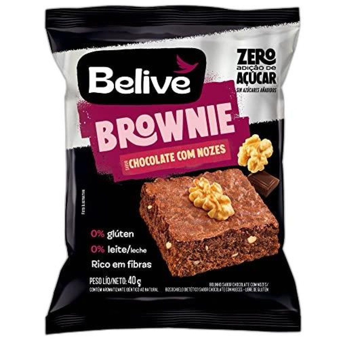 Detalhes do produto Brownie Zero Com Nozes 40Gr Belive  Chocolate