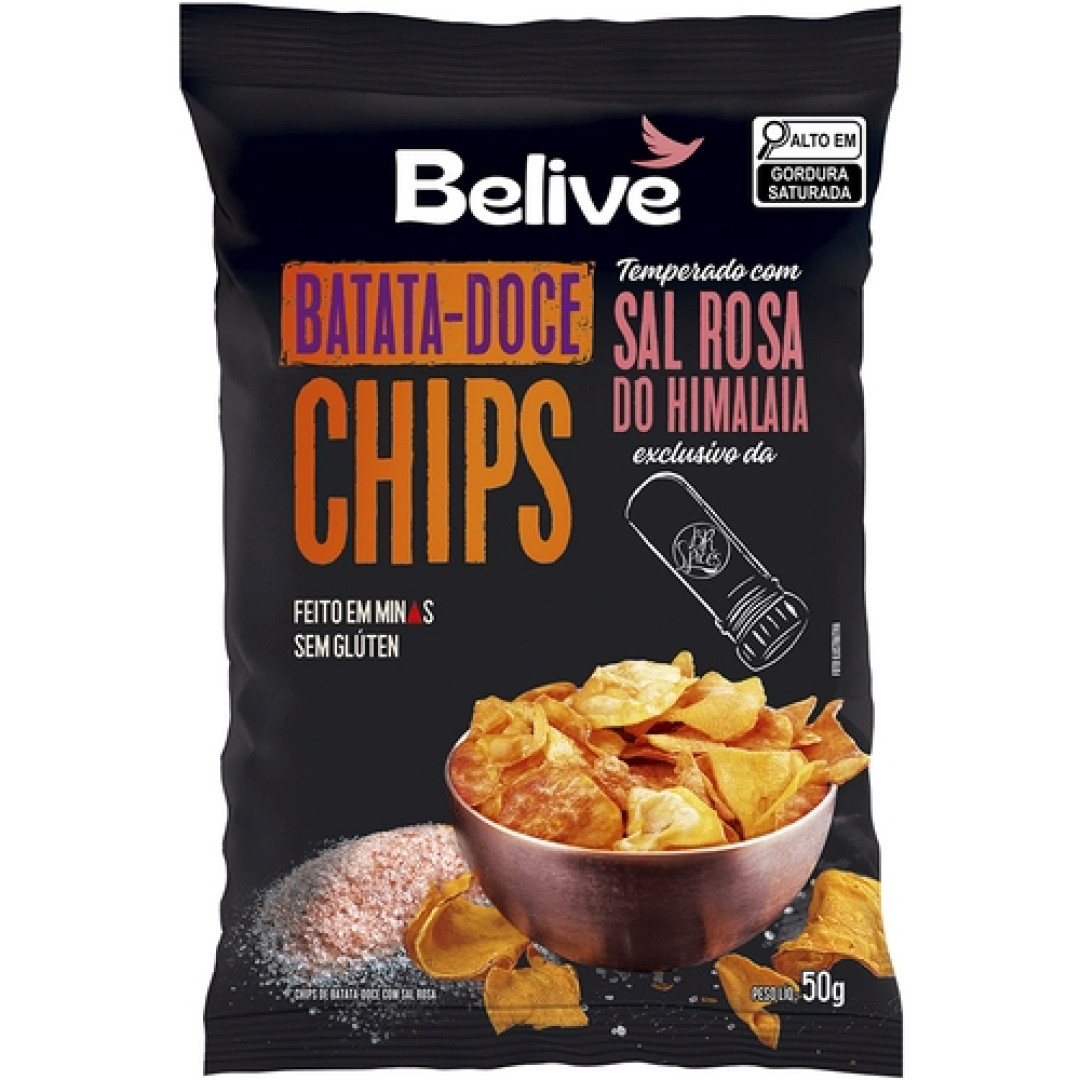 Detalhes do produto Salg Chips Batata Doce 50Gr Belive Sal Rosa