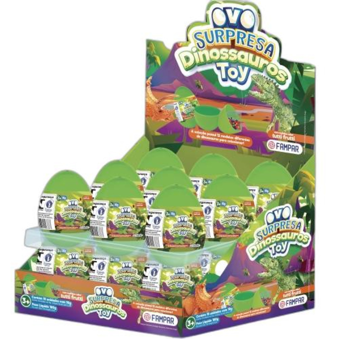 Detalhes do produto Ovo Surpresa Dinossauro 18X10Gr Uniao Tutti Frutti