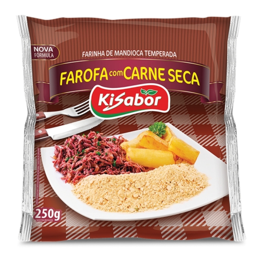 Detalhes do produto Farofa 250Gr Ki Sabor Carne Seca