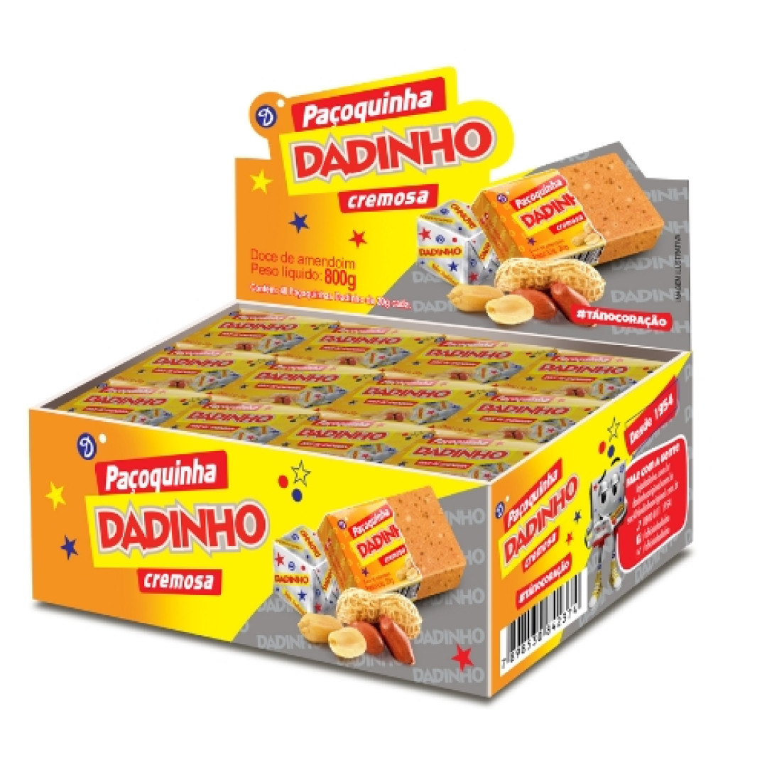 Detalhes do produto Pacoca Quad Embr 40X20Gr Dadinho Amendoim