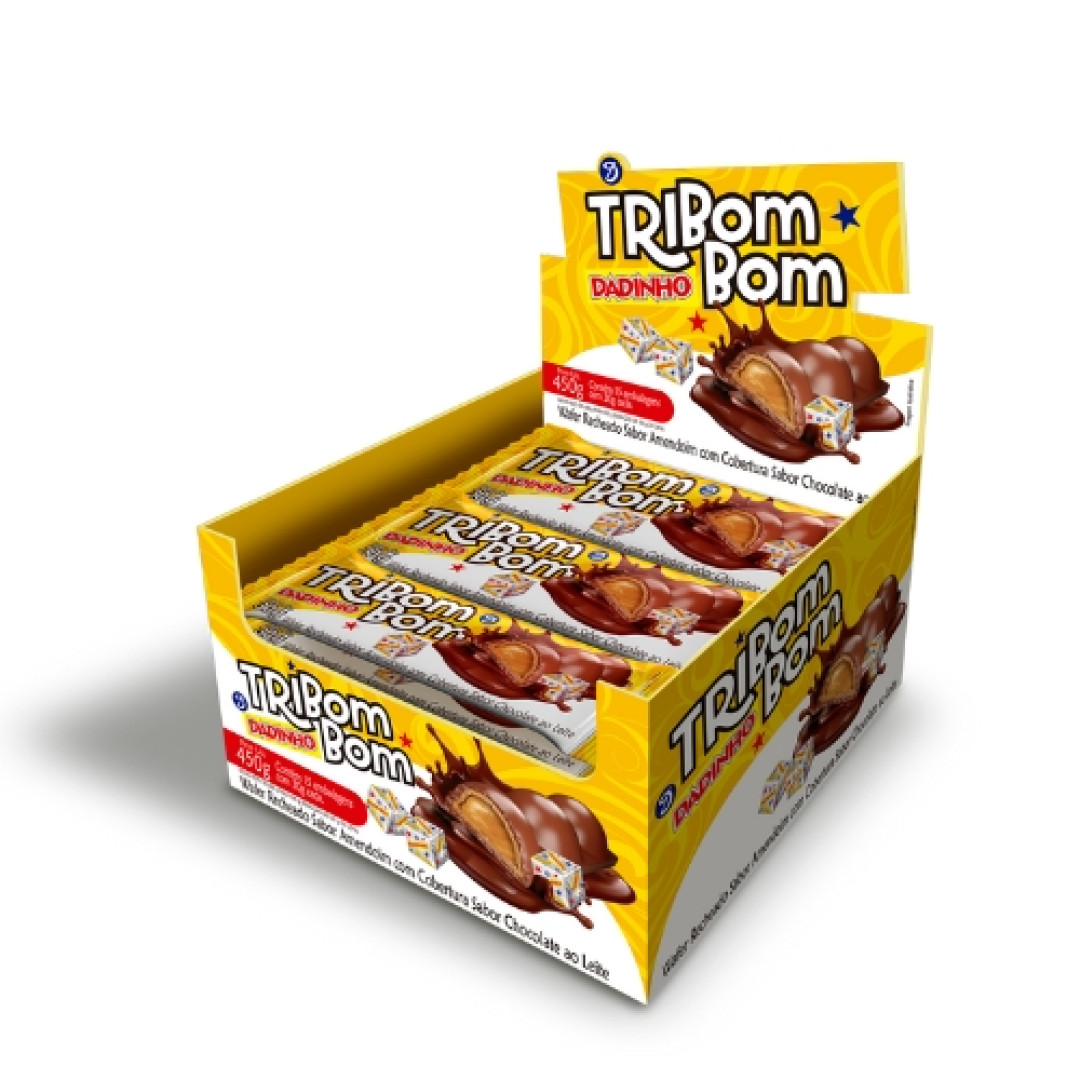 Detalhes do produto Bombom Tribombom Dp 15X30G Dadinho Choc Amendoim