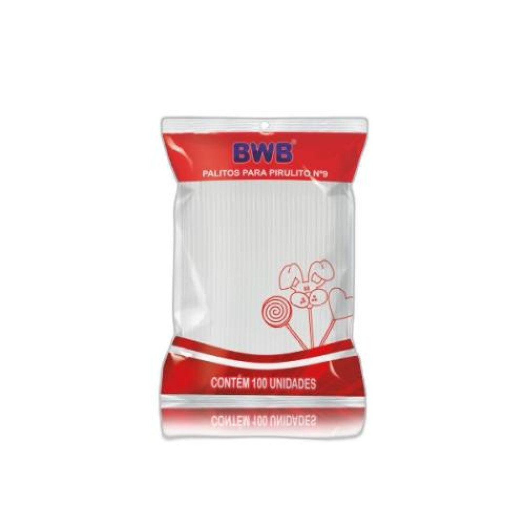 Detalhes do produto X Palito Pirulito N9 100Un Bwb Branco
