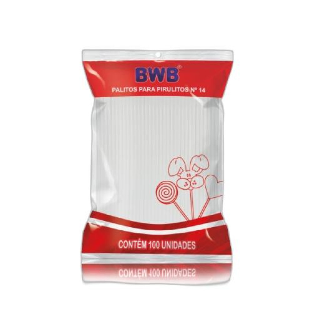 Detalhes do produto X Palito Pirulito N14 100Un Bwb Branco