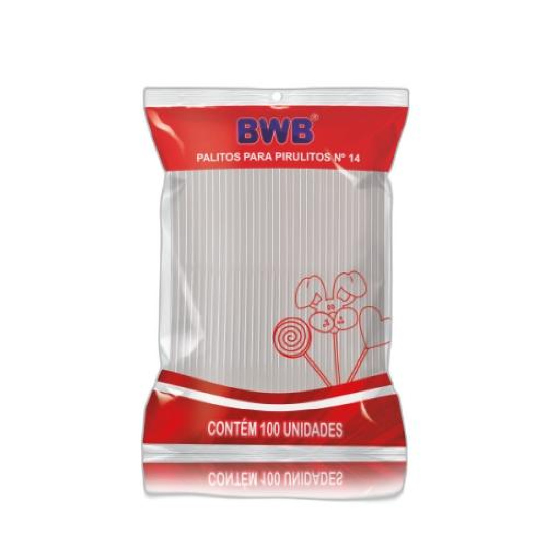 Detalhes do produto X Palito Pirulito N14 100Un Bwb Cristal