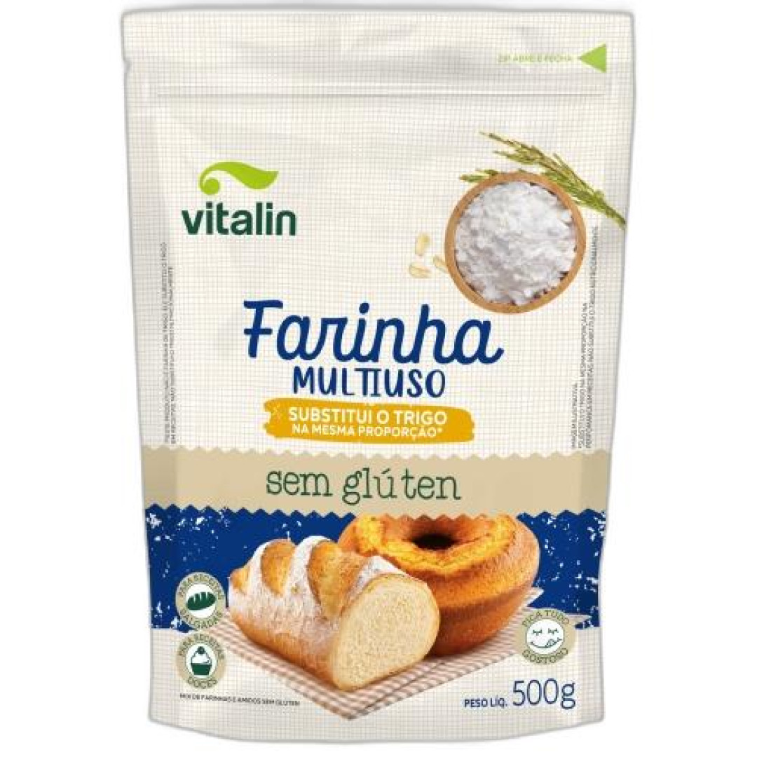 Detalhes do produto Farinha Multiuso 500Gr Vitalin .