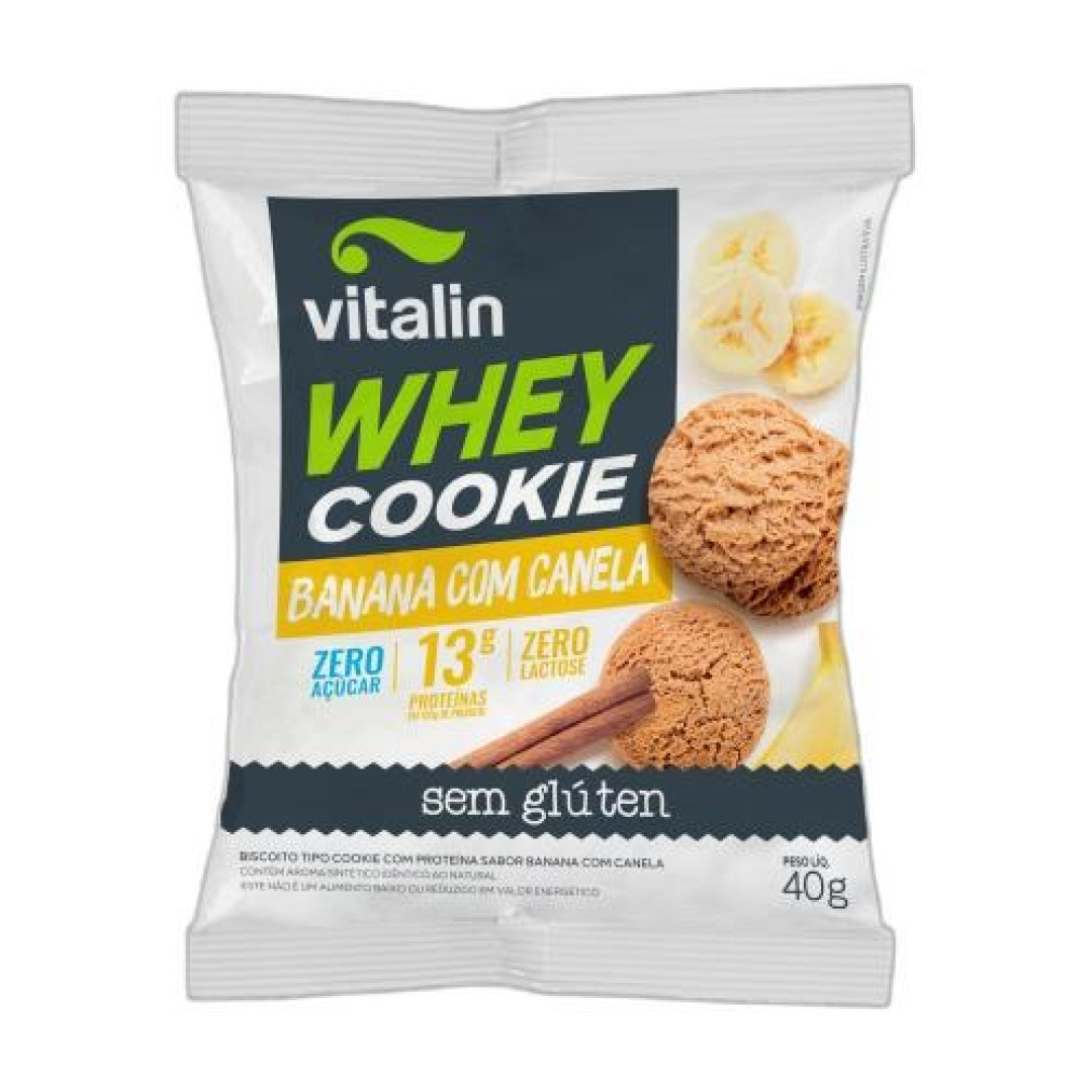 Detalhes do produto Supl Whey Cookie Zero 40G Vitalin Banana.canela