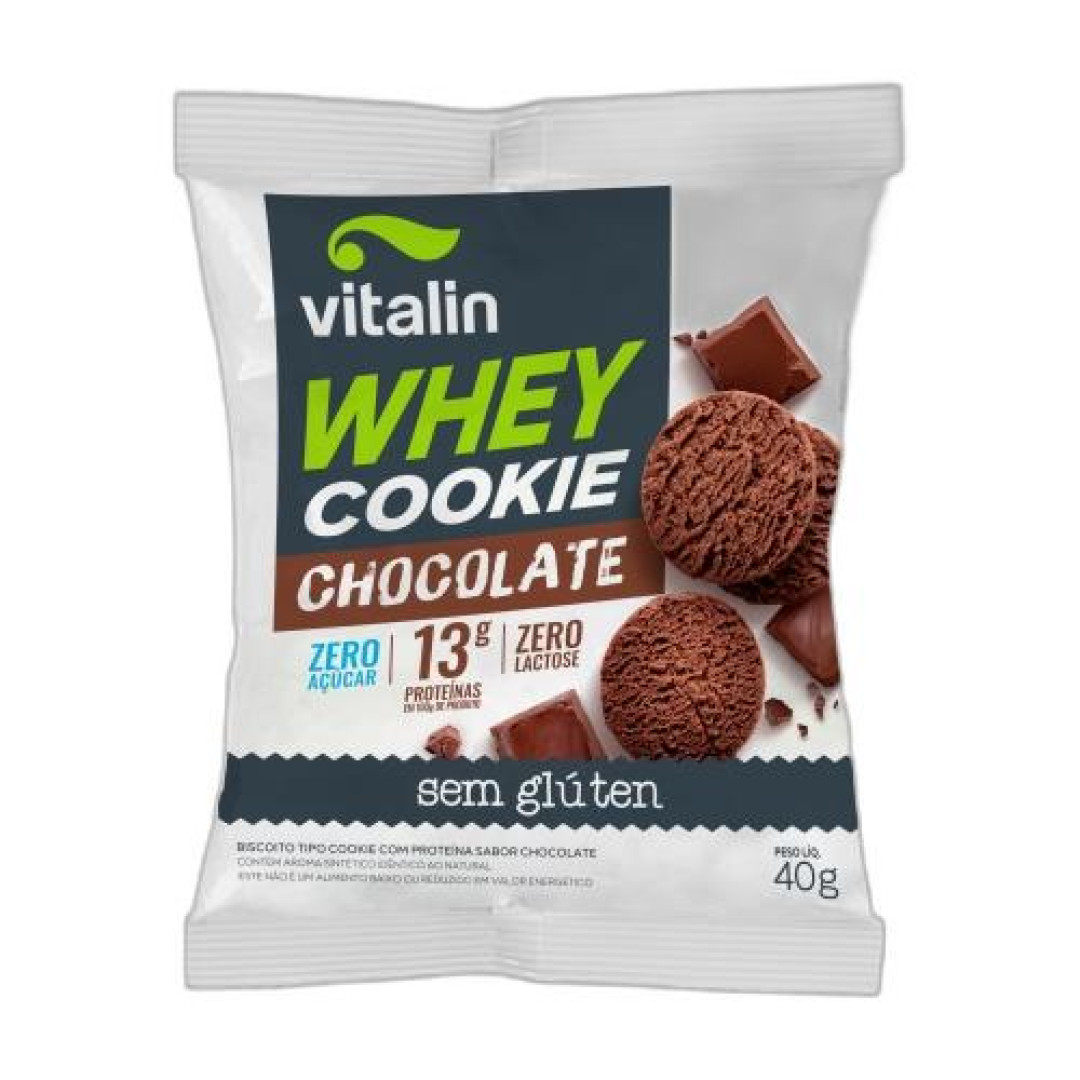 Detalhes do produto Supl Whey Cookie Zero 40G Vitalin Chocolate