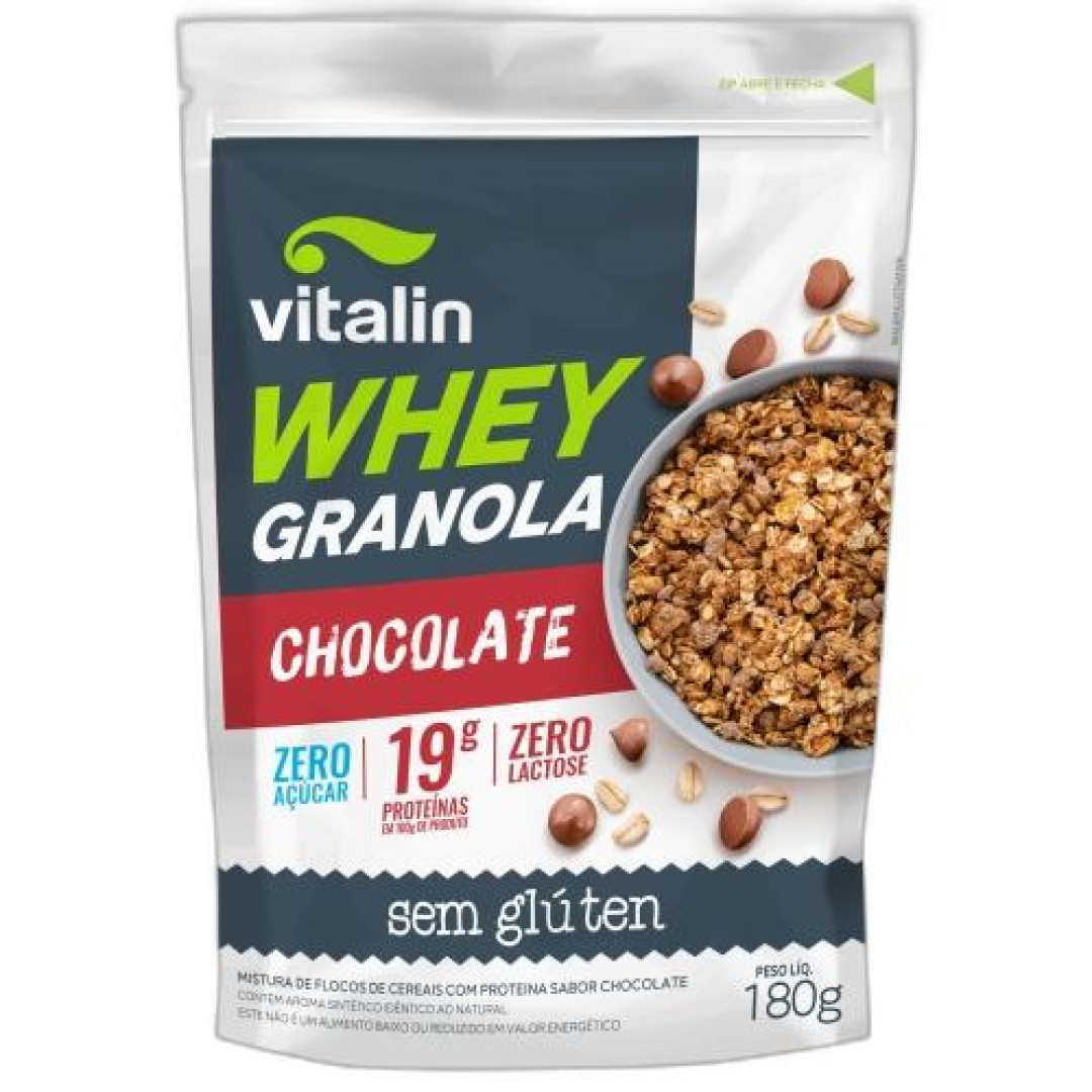 Detalhes do produto Supl Whey Granola Zero 180G Vitalin Chocolate