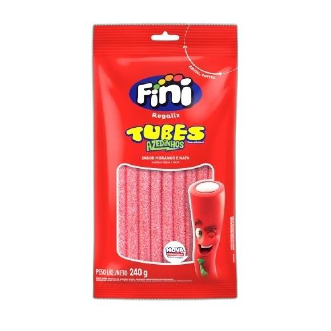 Detalhes do produto Bala Gel Tubes Pc 240Gr Fini Morango Citrico