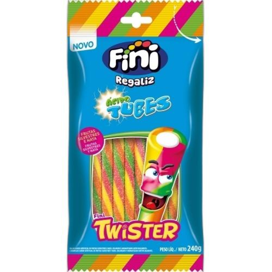 Detalhes do produto Bala Gel Tubes Twister 240Gr Fini Citrico