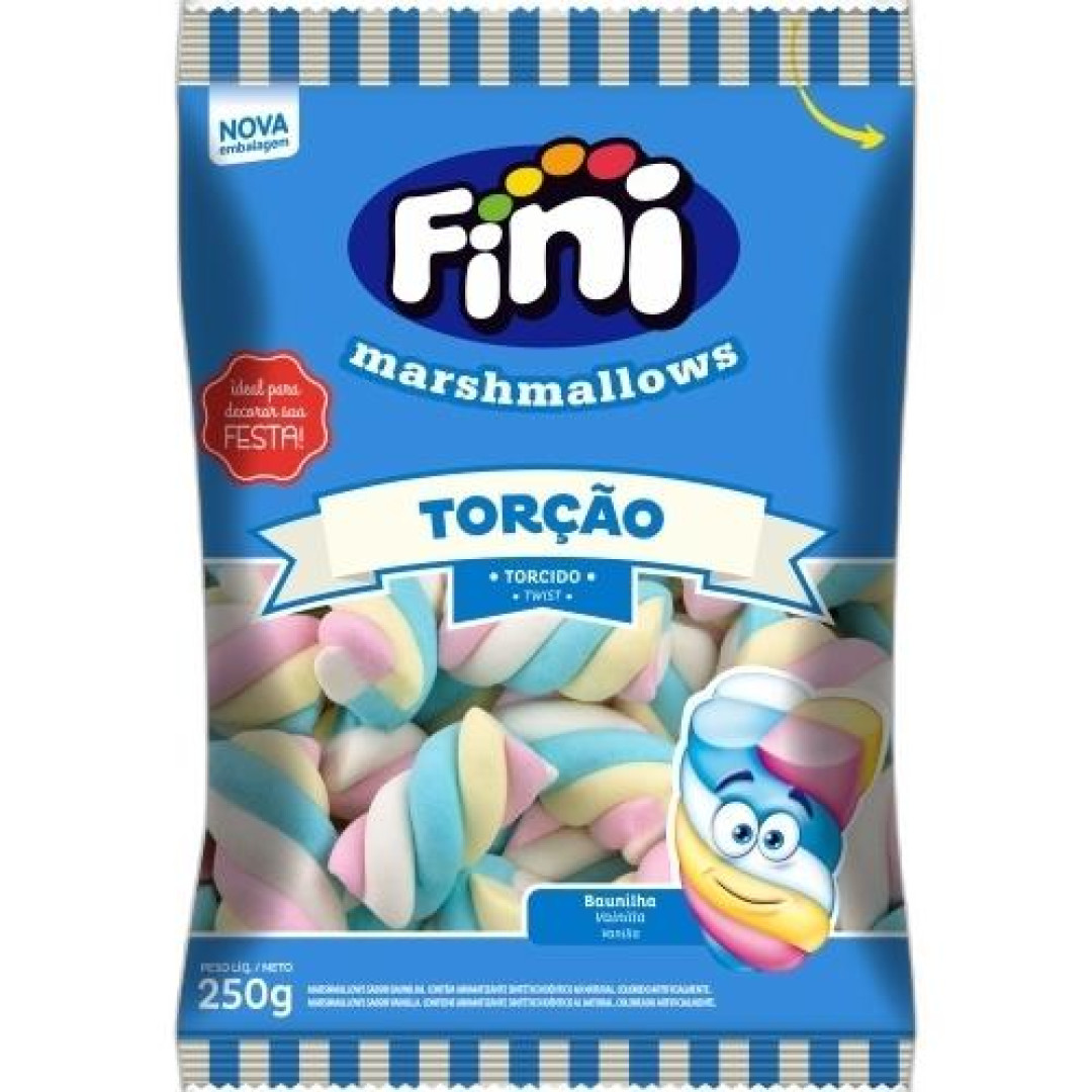 Detalhes do produto Marshmallow Torcao Colorido 250Gr Fini Baunilha