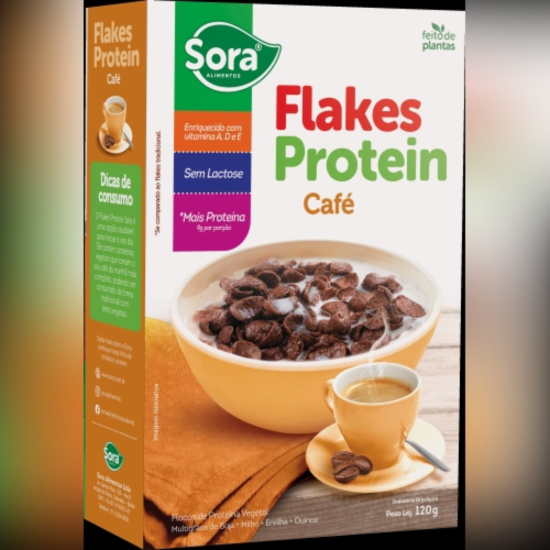 Detalhes do produto Cereal Flakes Protein 120Gr Sora Aliment Cafe