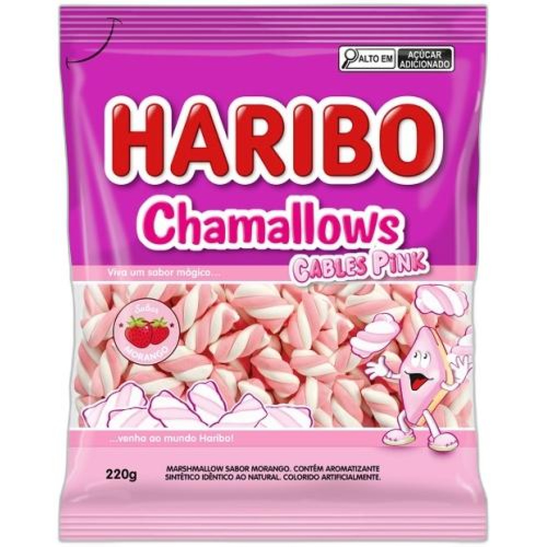 Detalhes do produto Marsh Chamallows Pink 80Gr Haribo Morango