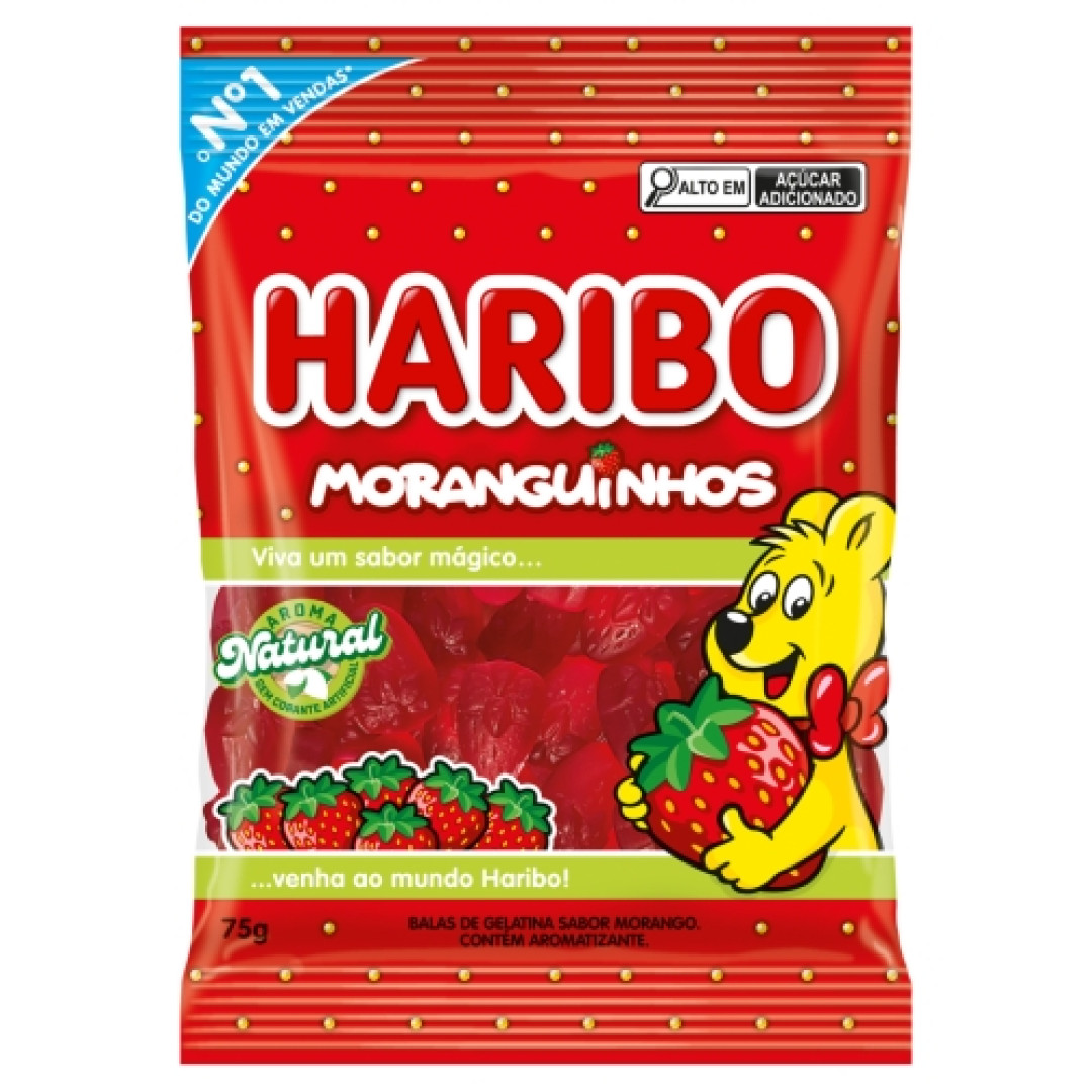 Detalhes do produto Bala Gel Moranguinhos 75G Haribo Morango