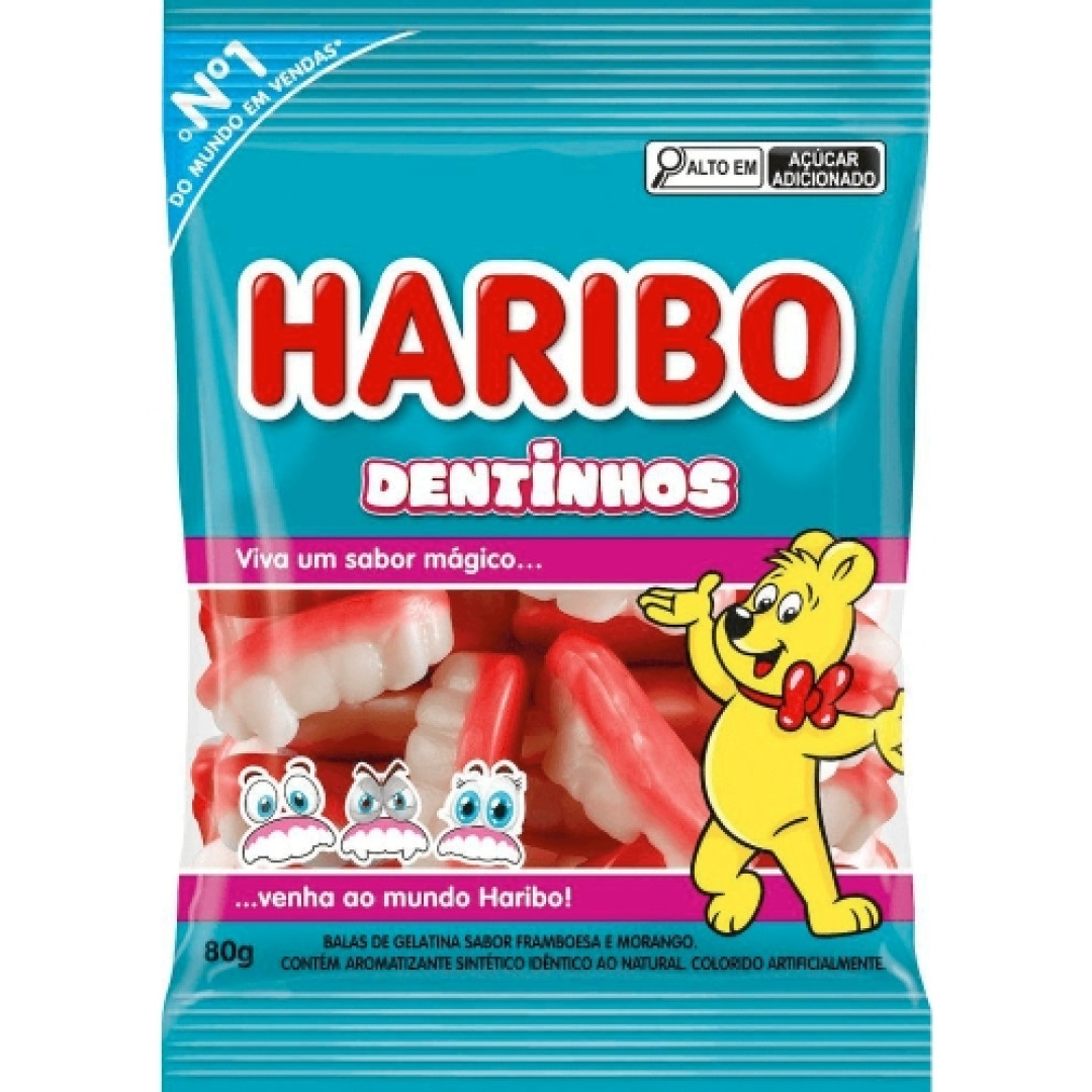 Detalhes do produto Bala Gel Dentinhos 80Gr Haribo Morango