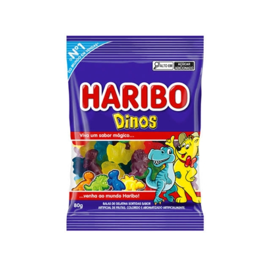 Detalhes do produto Bala Gel Dinos 80G Haribo Frutas