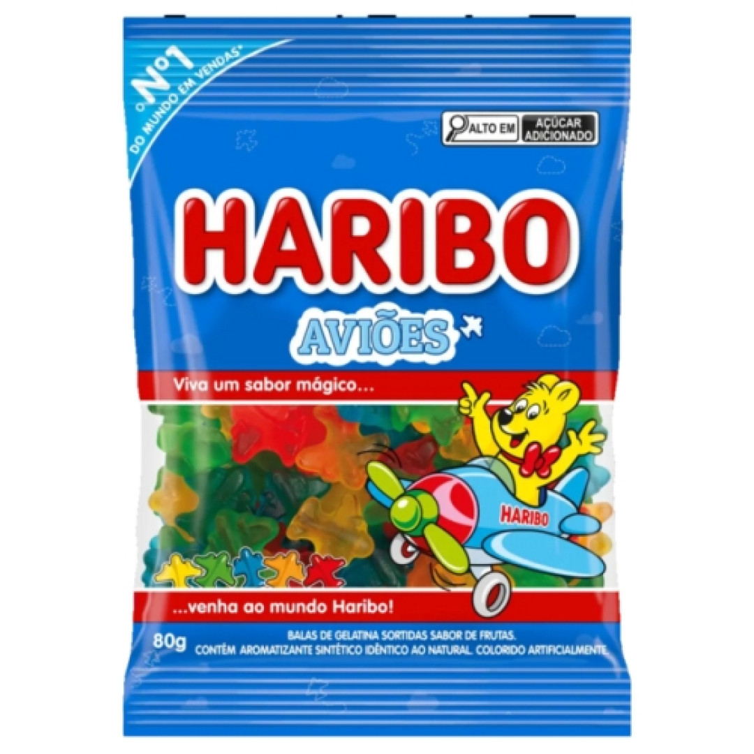 Detalhes do produto Bala Gel Avioes 80Gr Haribo Frutas