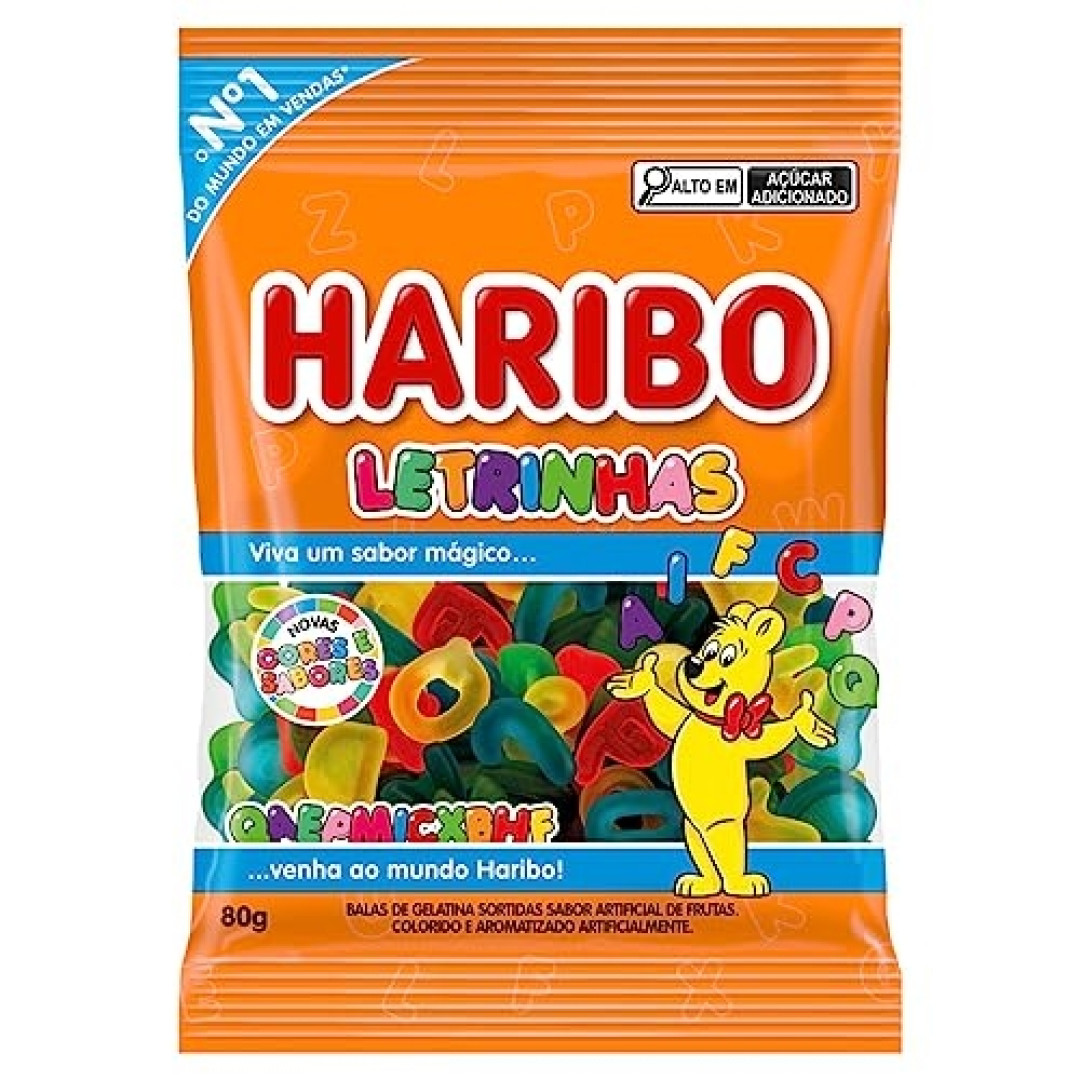 Detalhes do produto Bala Gel Letrinhas 80Gr Haribo Frutas