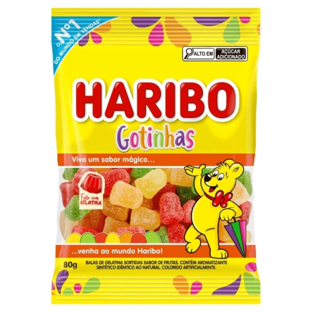 Detalhes do produto Bala Gel Gotinhas 80Gr Haribo Frutas