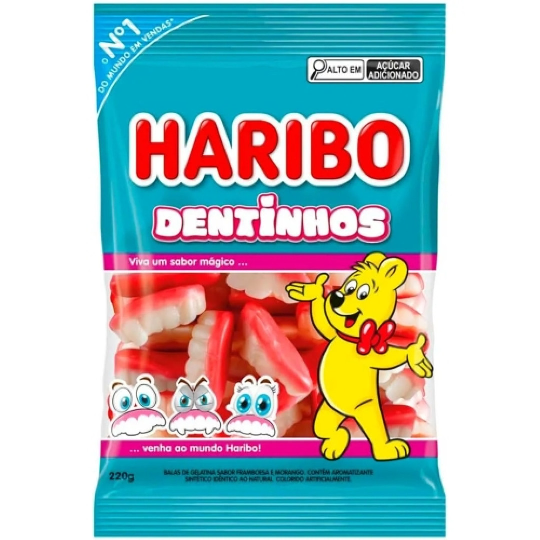 Detalhes do produto Bala Gel Dentinhos 220Gr Haribo Morango