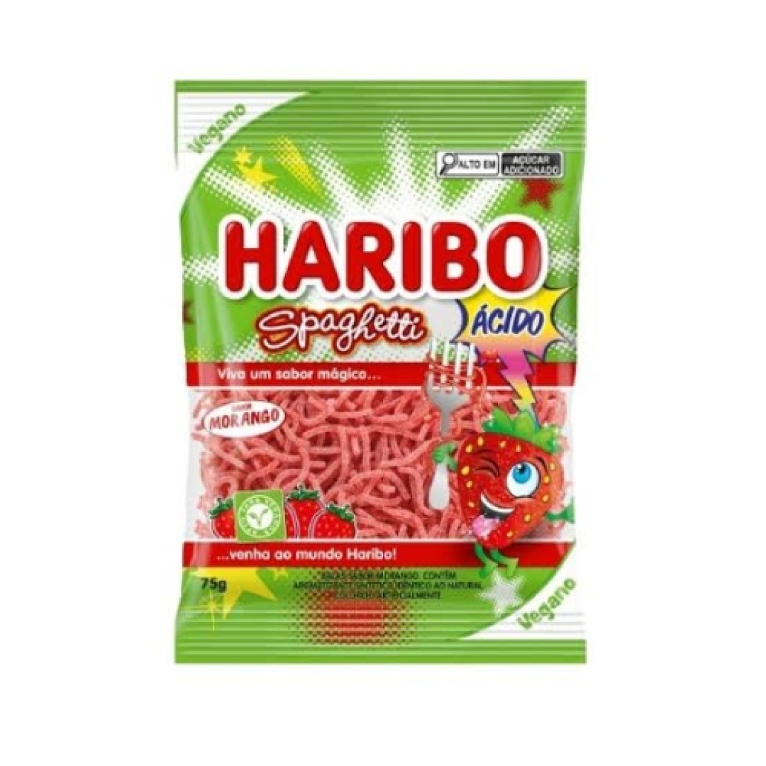 Detalhes do produto Bala Spaghetti 75Gr Haribo Morango