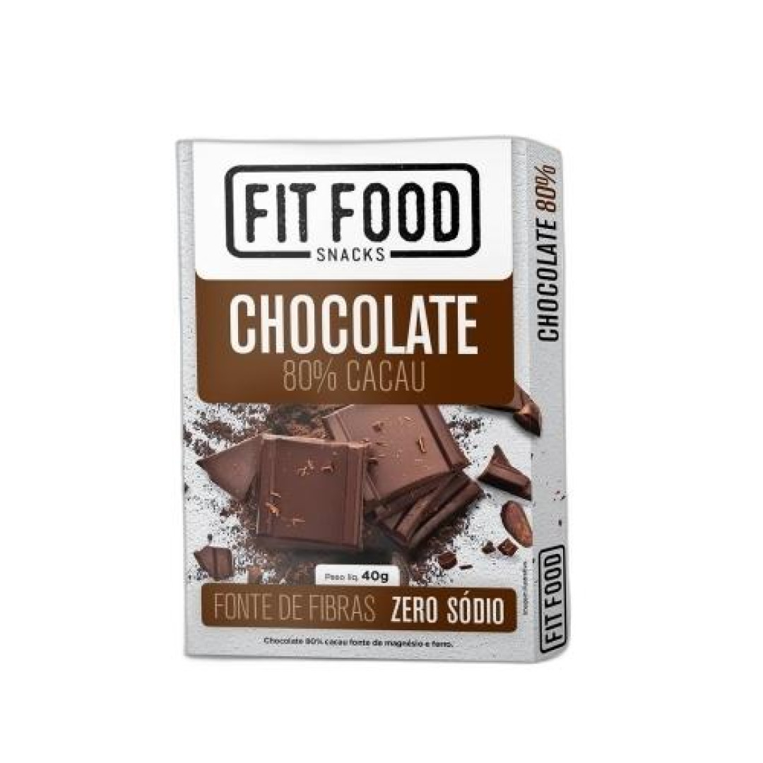 Detalhes do produto Choc 80% Cacau 40Gr Fit Food Chocolate