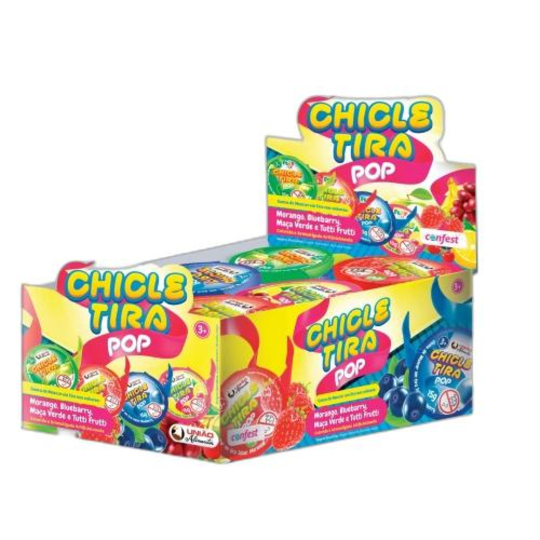 Detalhes do produto Chicle Tira Pop Dp 24X15Gr Uniao Sortidos