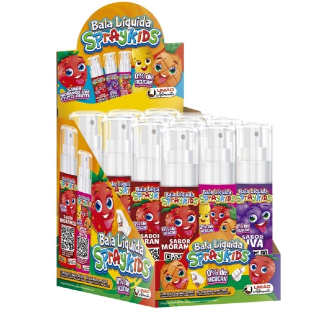 Detalhes do produto Bala Liq Spray Kids Dp 12Un Uniao Sortido