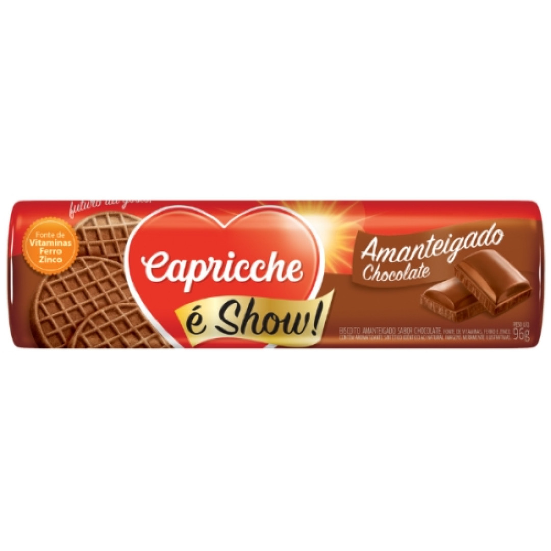 Detalhes do produto Bisc Amanteigado 96Gr Capricche Chocolate