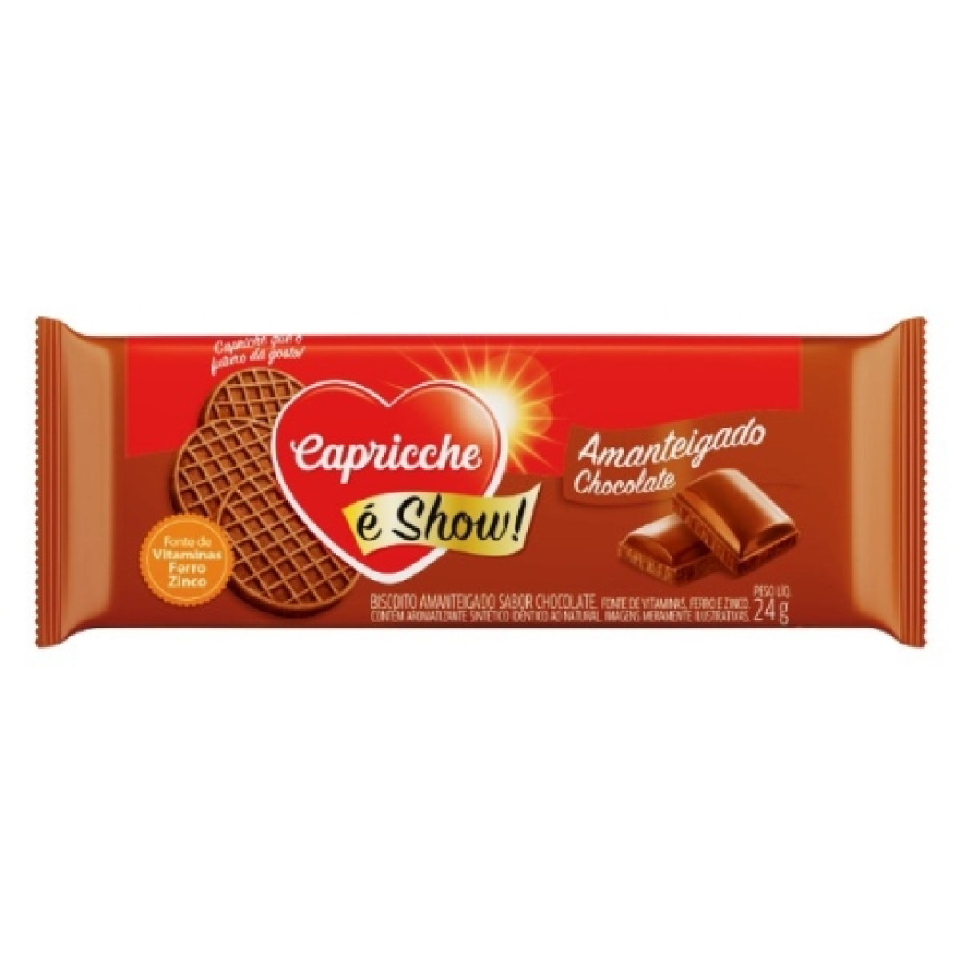 Detalhes do produto Bisc Amanteigado 24Gr Capricche Chocolate