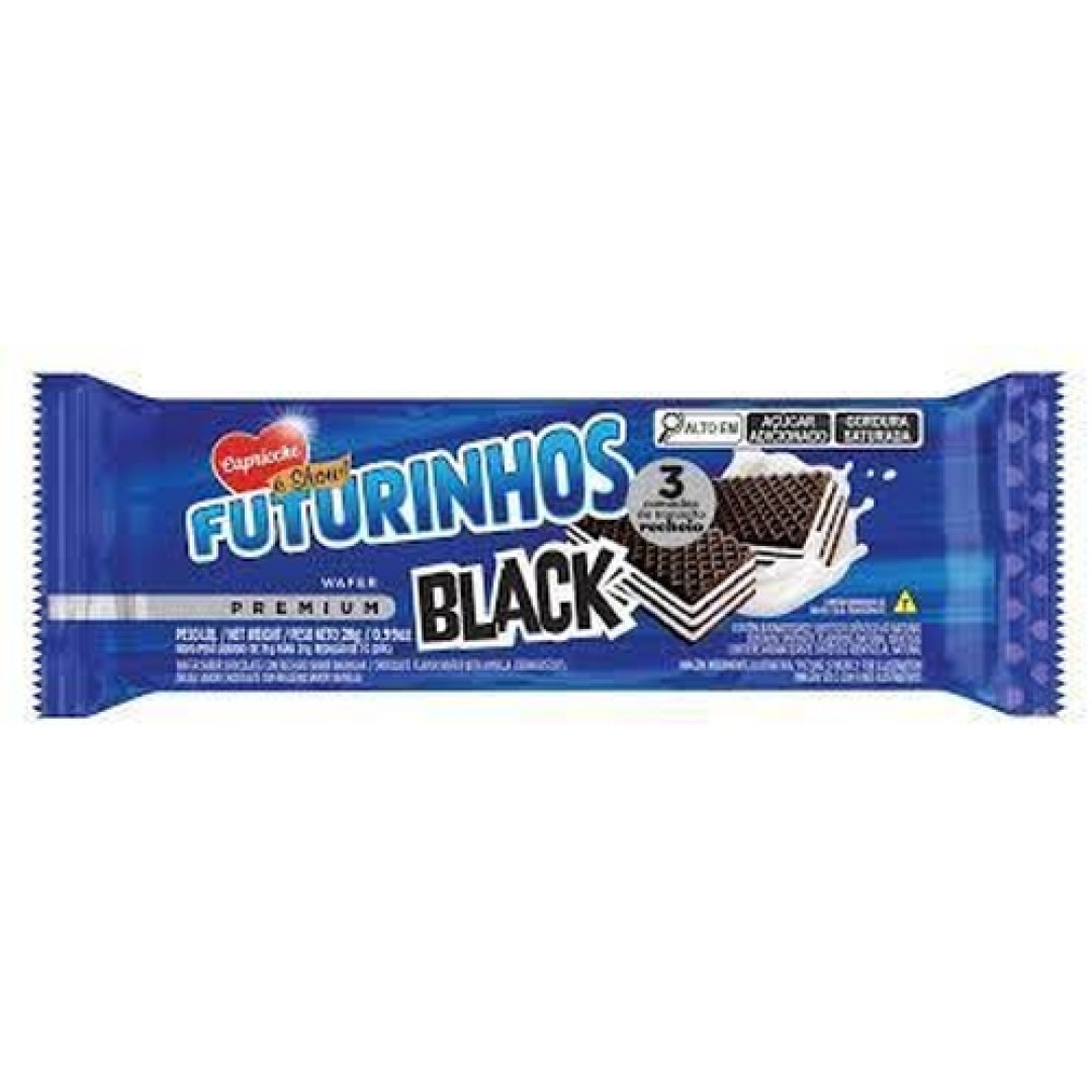 Detalhes do produto Bisc Wafer Futurinhos Black 28Gr Capricc Choc.baunilha