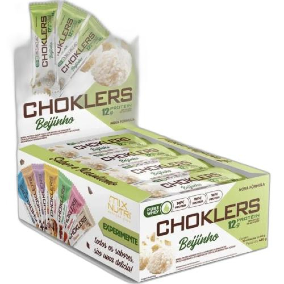 Detalhes do produto Barra Proteina Chocklers 40Gr Beijinho