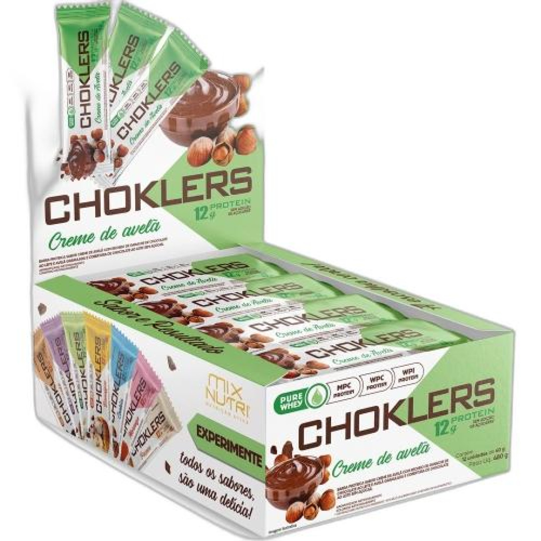 Detalhes do produto Barra Proteina Chocklers 40Gr Creme Avela