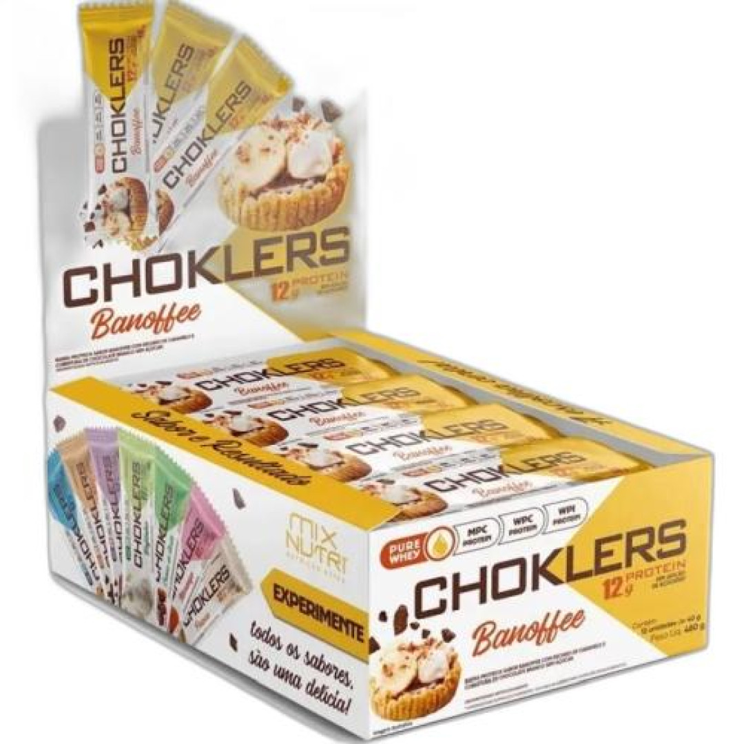 Detalhes do produto Barra Proteina Chocklers 40Gr Banoffee