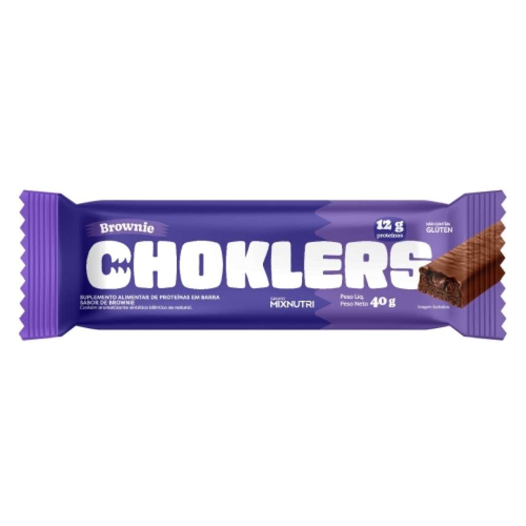 Detalhes do produto Barra Proteina Chocklers 40Gr Mix Nutri Brownie