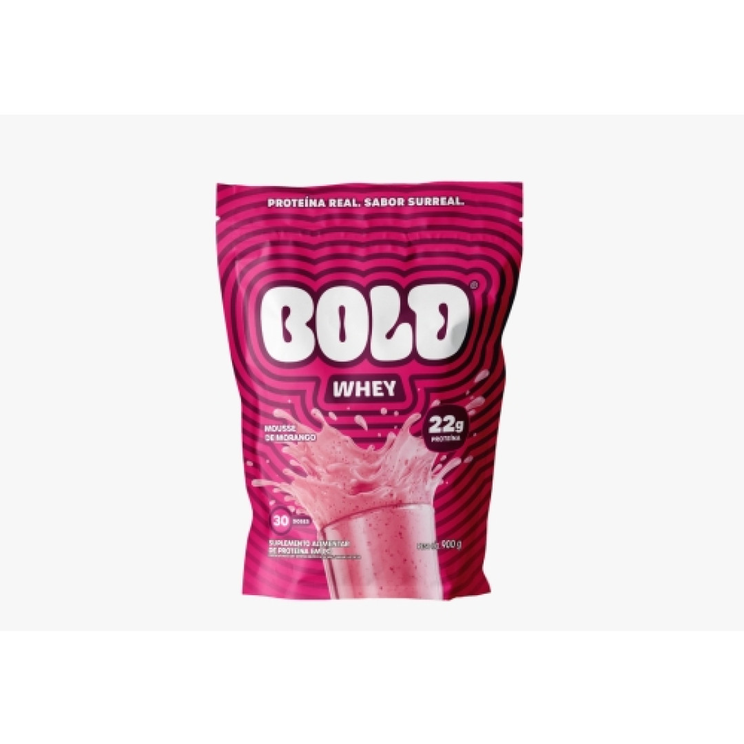 Detalhes do produto Supl Whey 900Gr Bold Morango