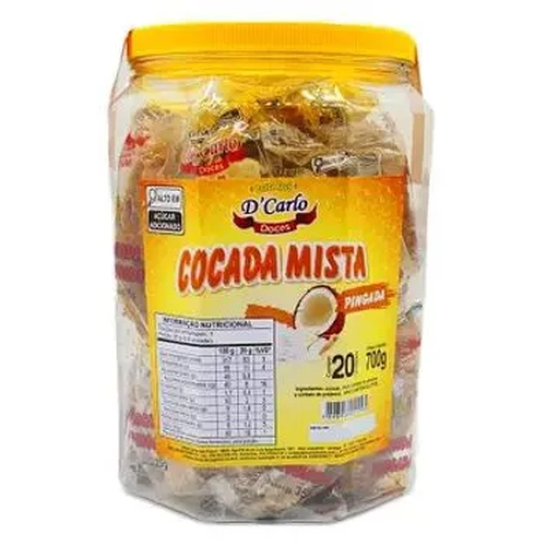 Detalhes do produto Cocada Mista Pingada Pt 700Gr D Carlo Mista Pingada