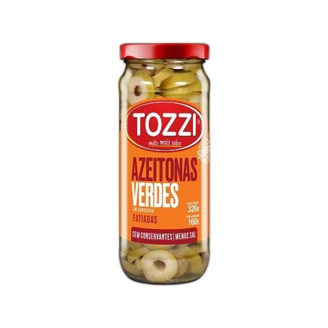 Detalhes do produto Azeitonas Fatiadas Pt 160Gr Tozzi  Verde