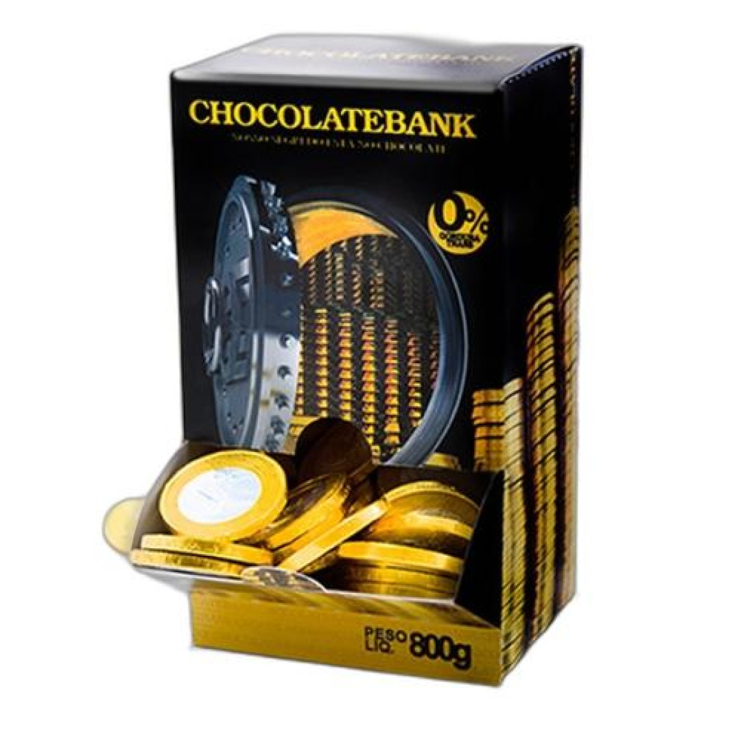 Detalhes do produto Choc Moedas Cofre Dp 800Gr Chocolatebank Chocolate