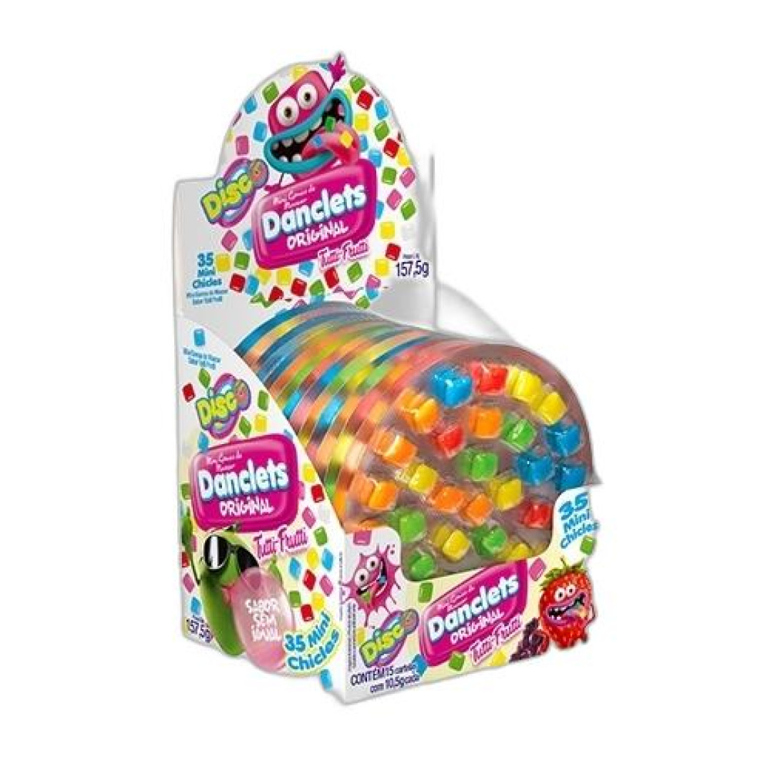 Detalhes do produto Chicle Mini Danclets Bola 15X10,5G Danil Tutti Frutti