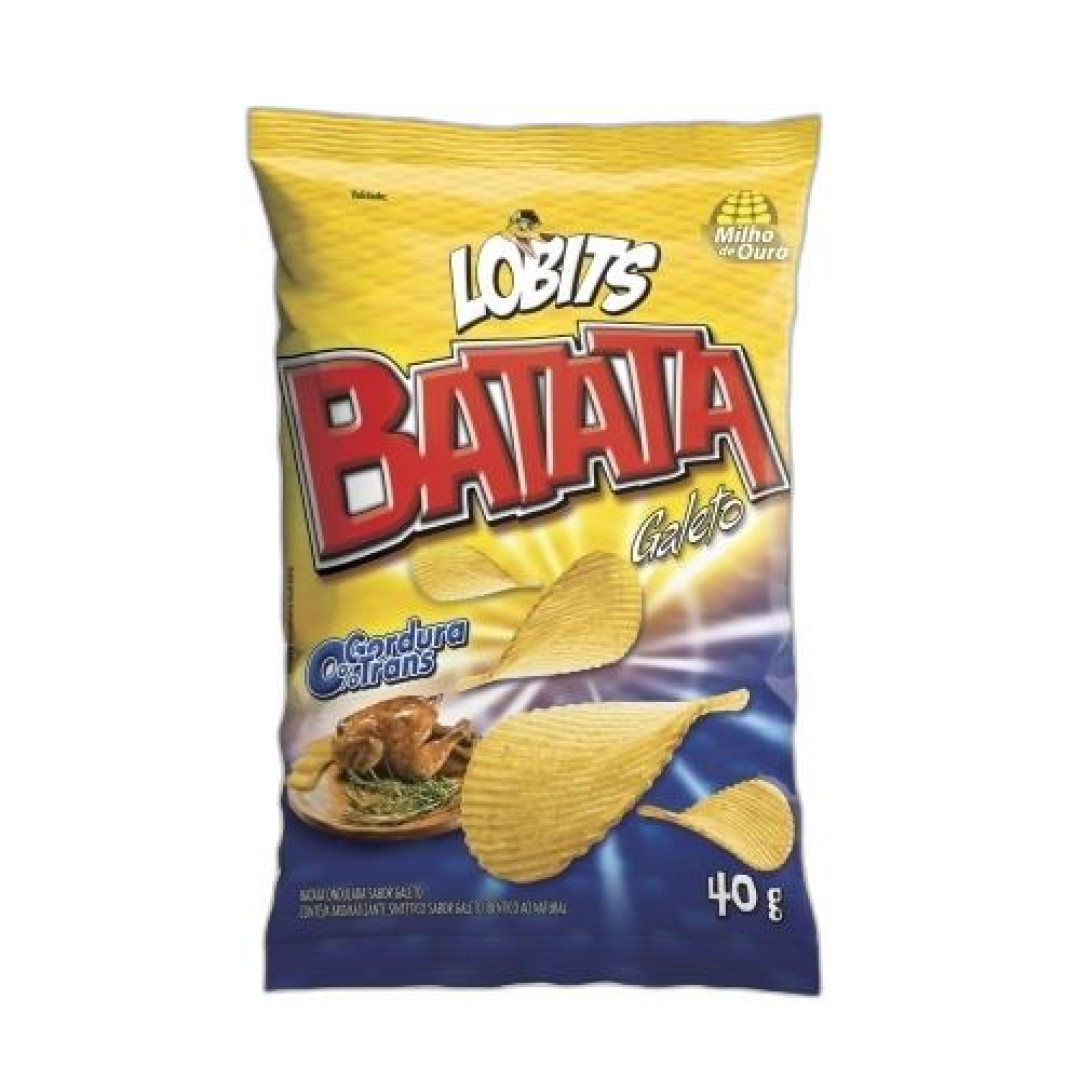 Detalhes do produto Batata Ondulada Lobits 40Gr Milho Ouro Galeto