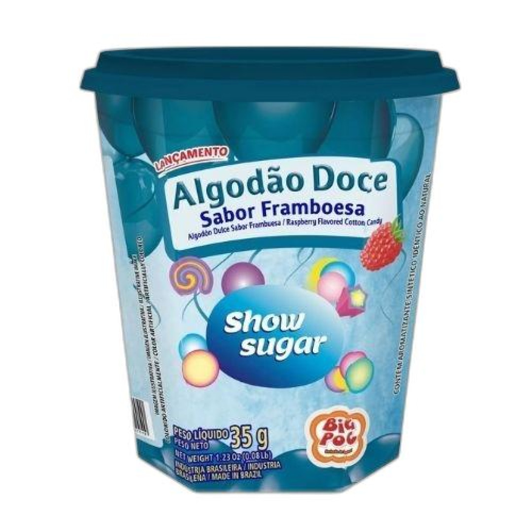 Detalhes do produto Algodao Doce Azul Pt 35Gr Big Poc Framboesa