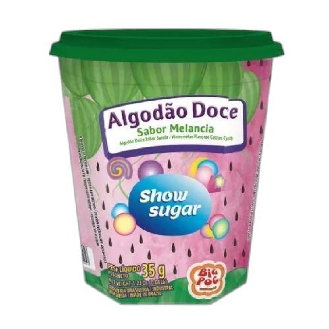 Detalhes do produto Algodao Doce Rosa Pt 35Gr Big Poc Melancia