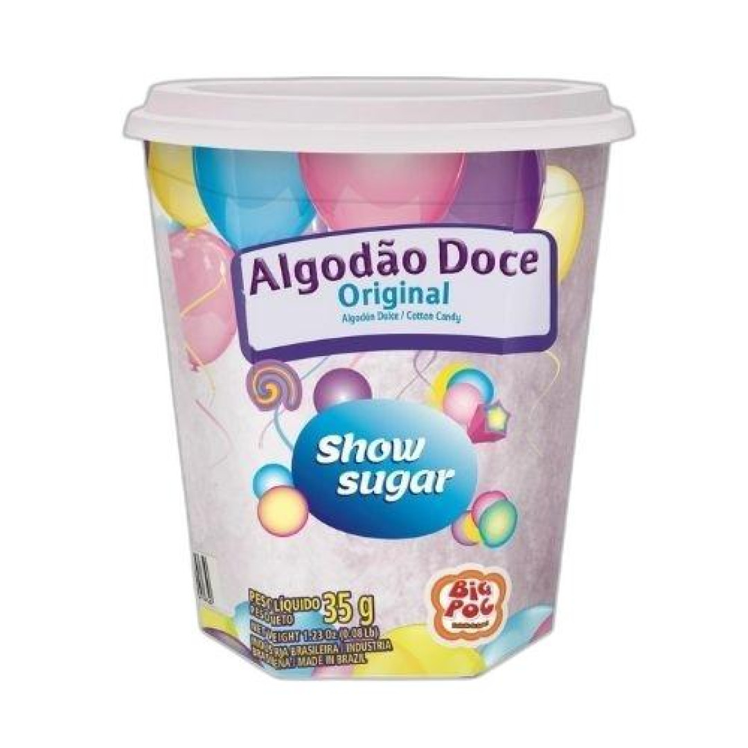 Detalhes do produto Algodao Doce Branco Pt 35Gr Big Poc Original