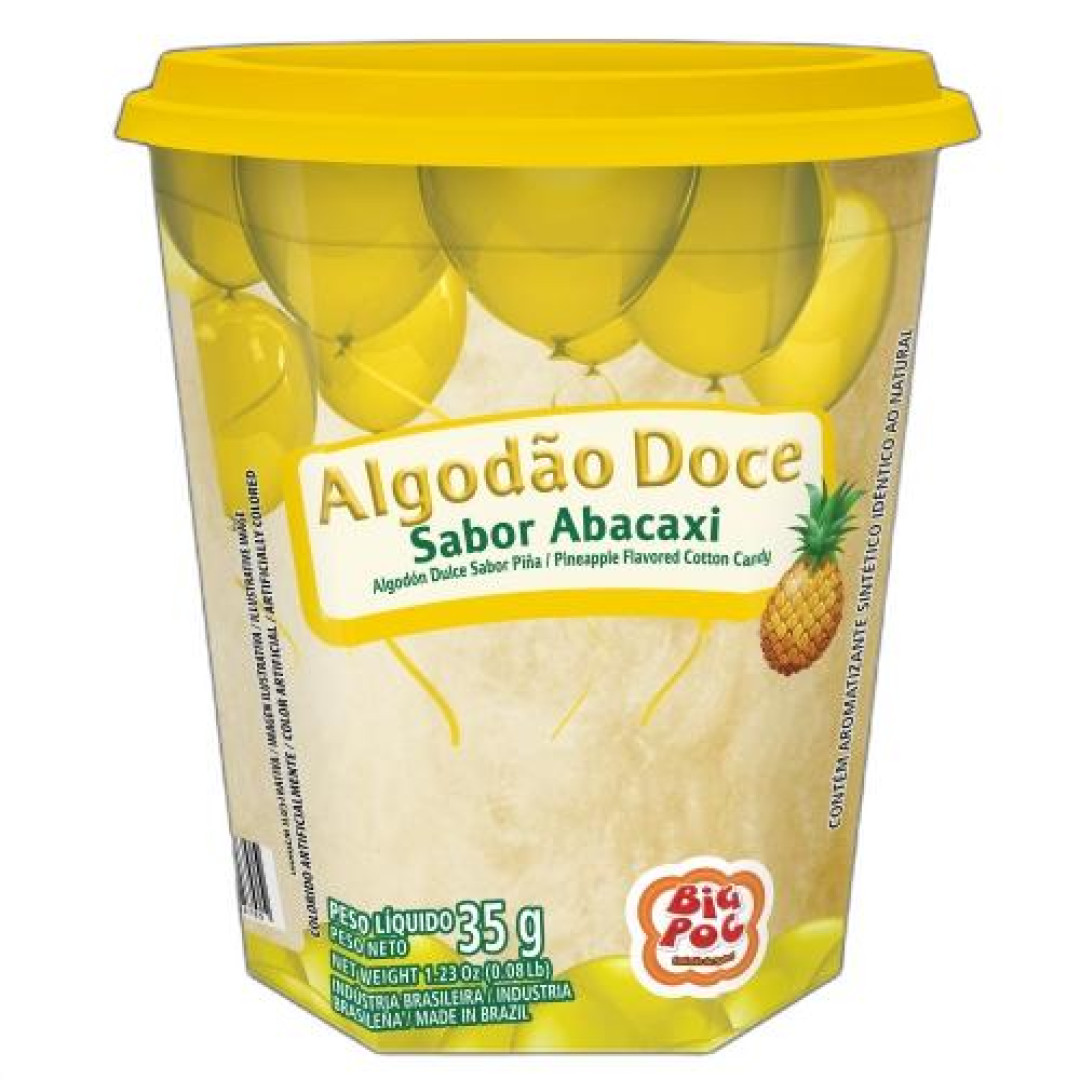 Detalhes do produto Algodao Doce 35Gr Big Poc Abacaxi
