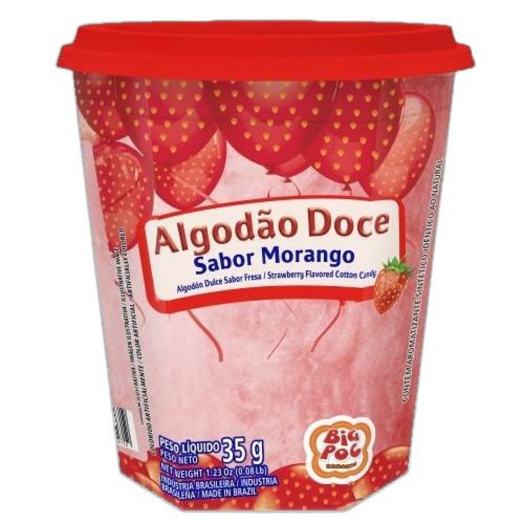 Detalhes do produto Algodao Doce 35Gr Big Poc Morango