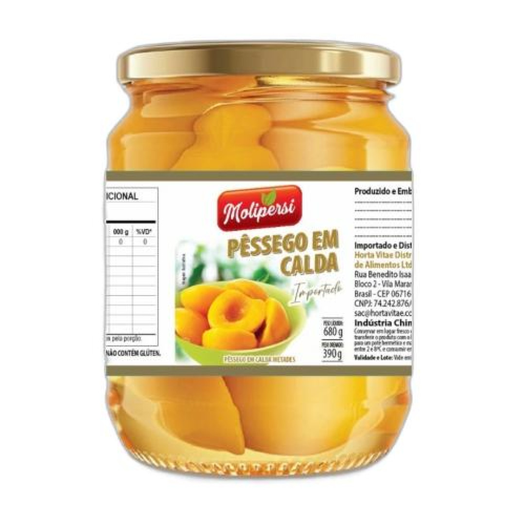 Detalhes do produto Pessego Em Calda 390Gr Molipersi .